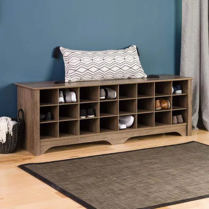 24 pair Shoe Storage Cubby Bench - Multiple Options Available