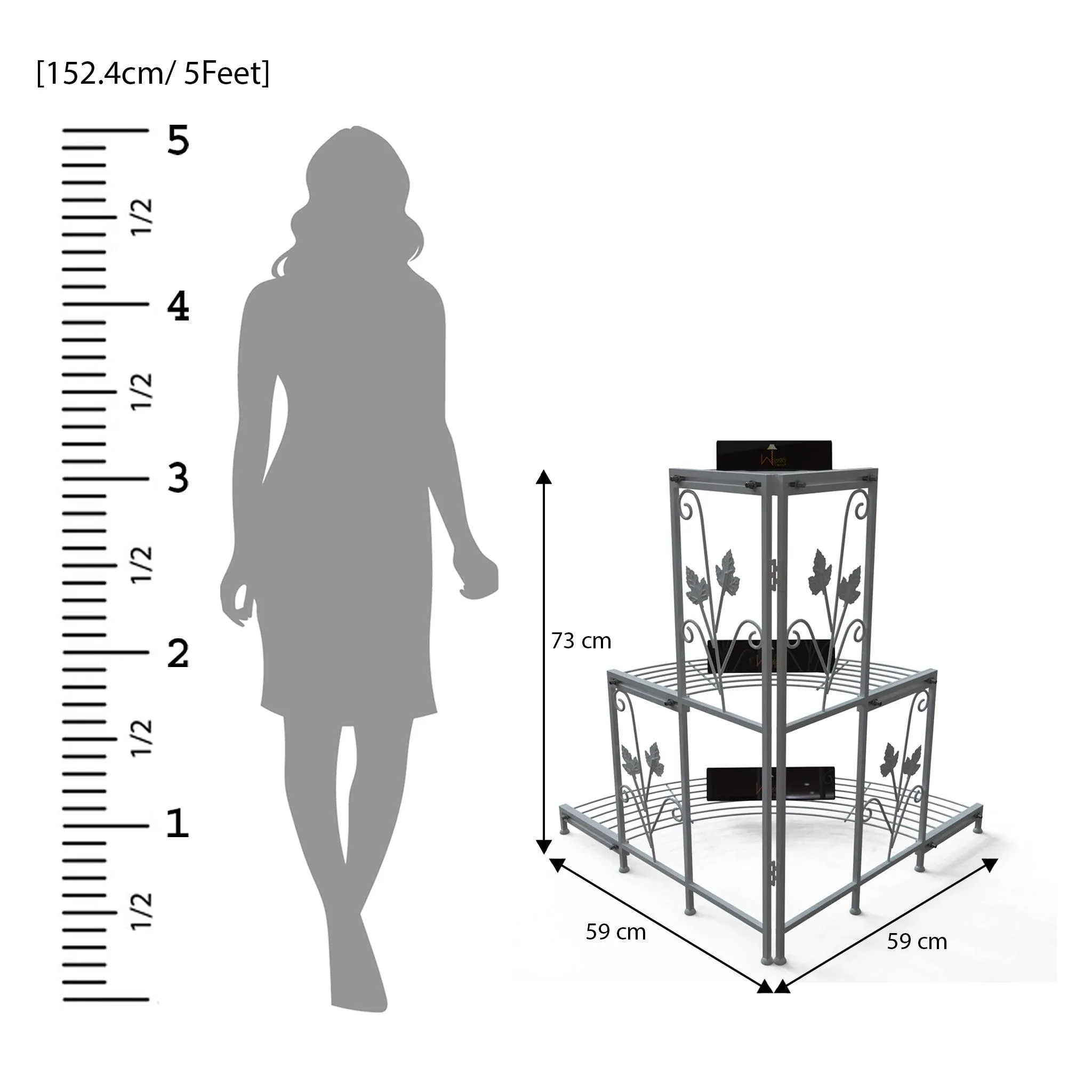 3 Tier Plant Stand Flor Corner Shelf