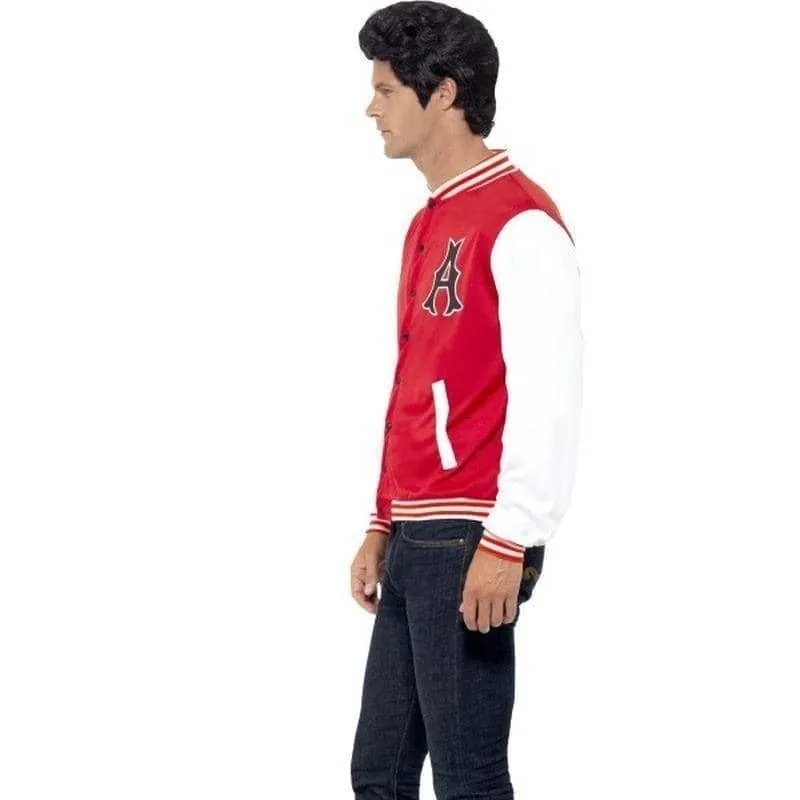 50s College Jock Letterman Jacket Adult Red White