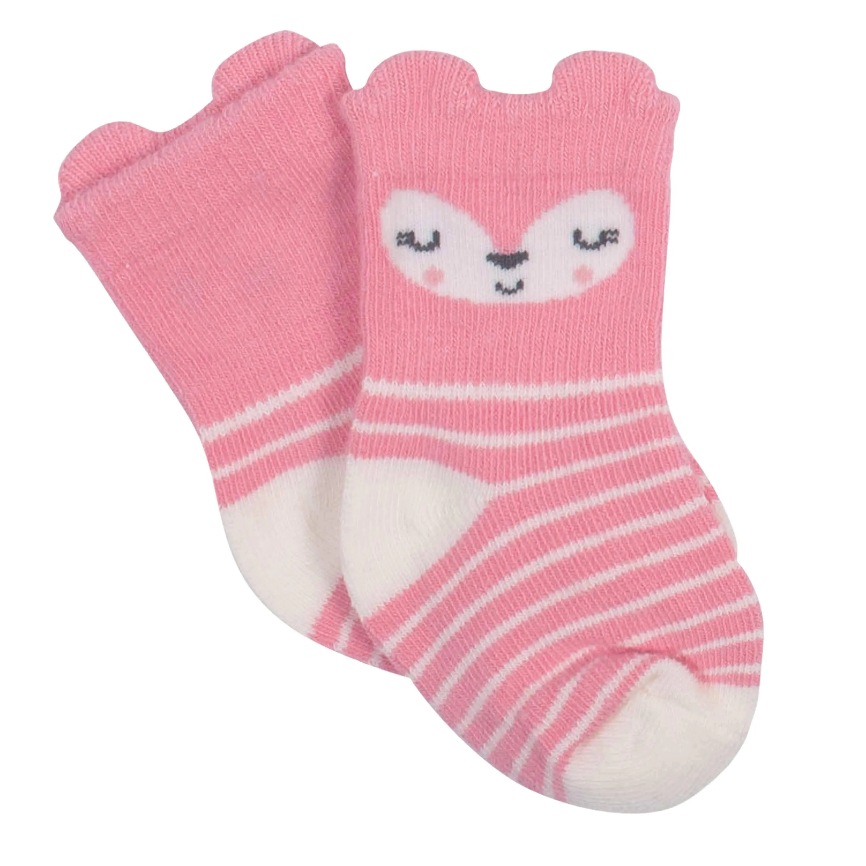 6-Pack Baby Girls Fox Jersey Crew Wiggle-Proof™ Socks