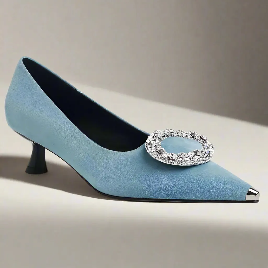 Aamani Blue Kitten Heels