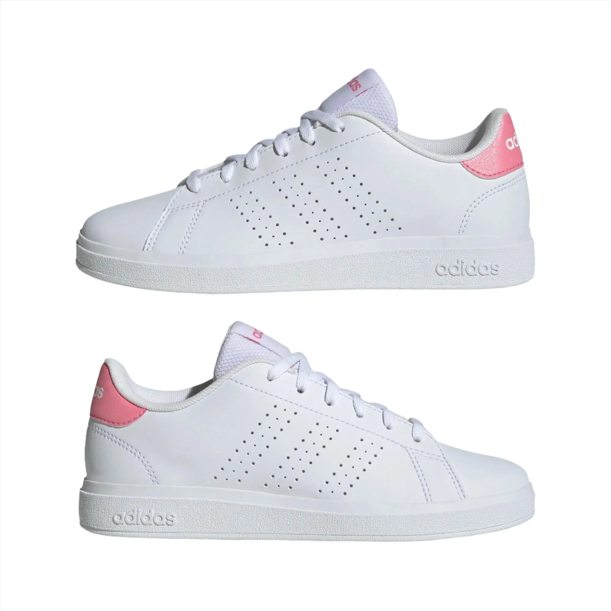 Adidas Girls Trainer Advantage Base 2.0 J White/Pink/Black