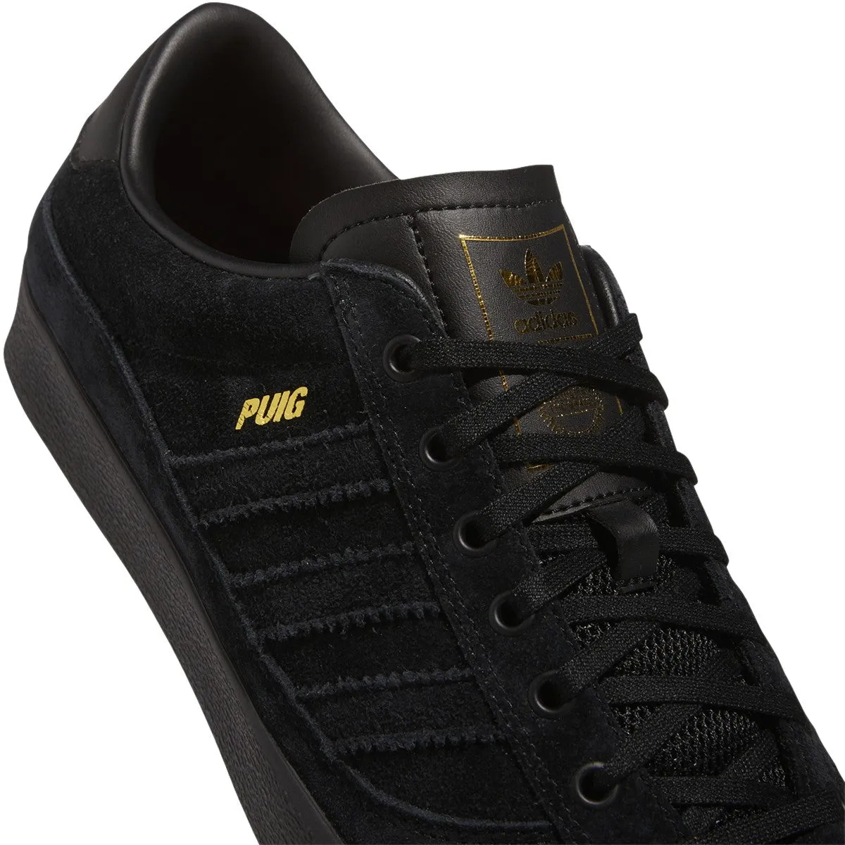 Adidas Puig Indoor Skateboard Shoe -  Black/Black/Gum