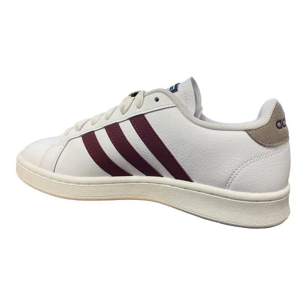 Adidas scarpa sneakers da uomo Grand Court GY3621 bianco-bordeaux