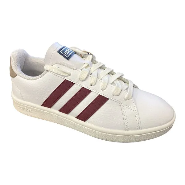 Adidas scarpa sneakers da uomo Grand Court GY3621 bianco-bordeaux