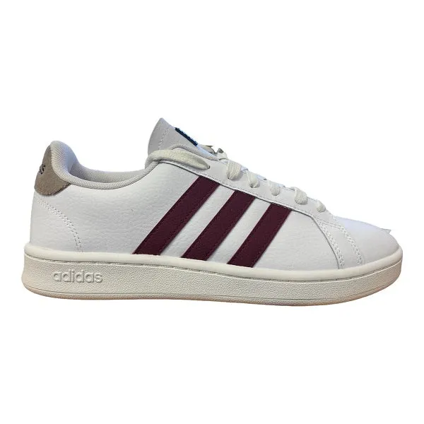 Adidas scarpa sneakers da uomo Grand Court GY3621 bianco-bordeaux