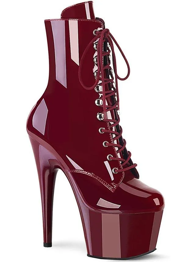 ADORE-1020 [Burgundy Patent] | PLATFORM BOOTS [PREORDER]