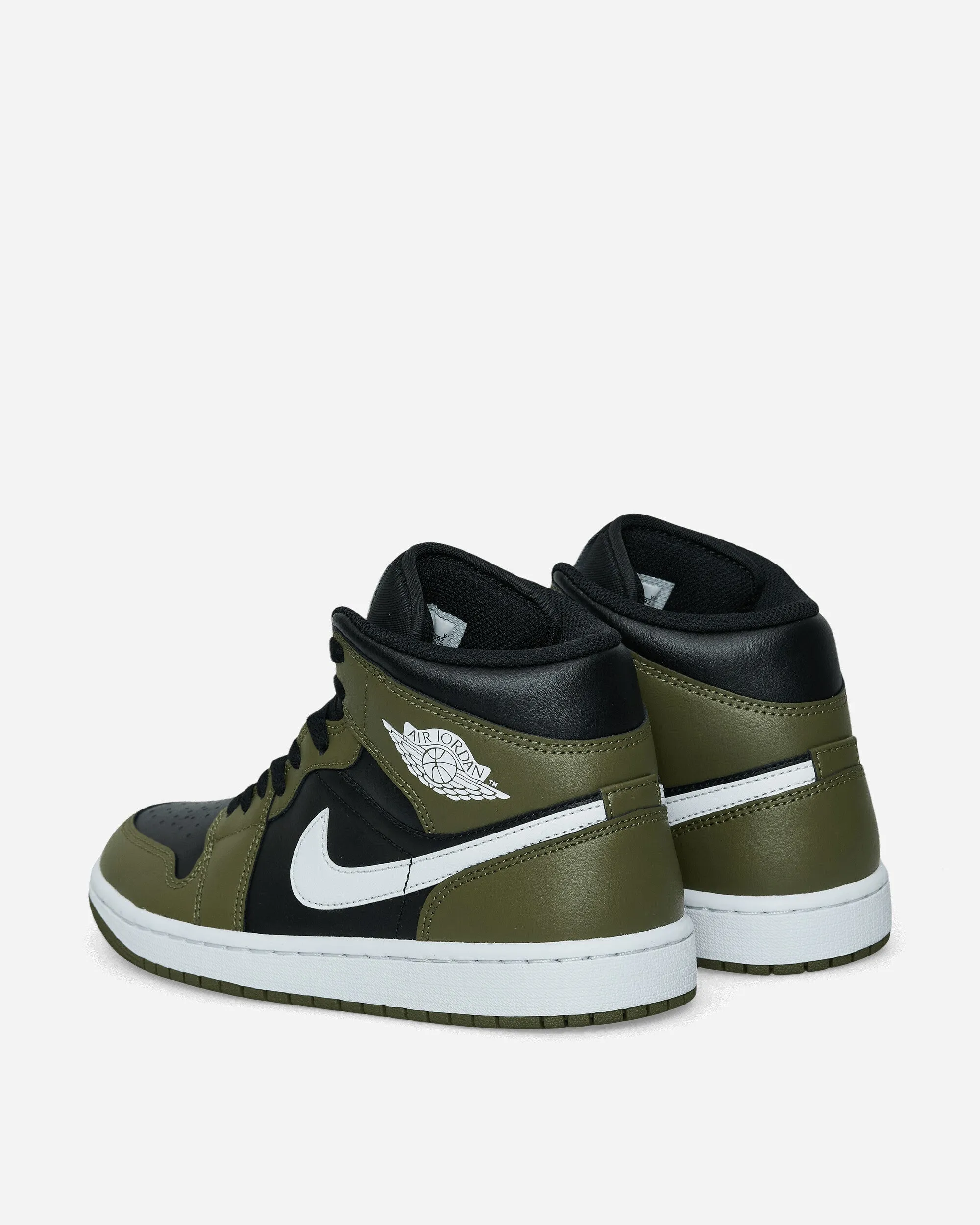 Air Jordan 1 Mid Sneakers Black / Medium Olive / Sail