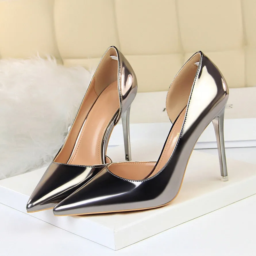 Amozae-2024 Plus Size 43 Newest Women 10.5cm High Heels Gold Pumps Female Stripper Tacons Lady Shoes High Heels Scarpins Fetish Shoes