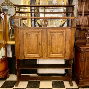 Antique Entrance Hall Oak Cabinet