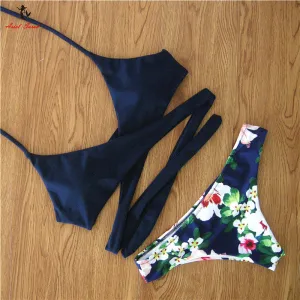 Ariel Sarah Brand Bikini 2017 Bandage Bikinis Set Push Up Swimwear Women Swimsuit Sexy Floral Bathing Suit Women Biquin Q182