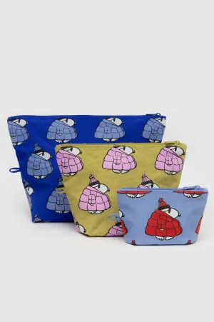 Baggu Go Pouch Set Puffer Snoopy