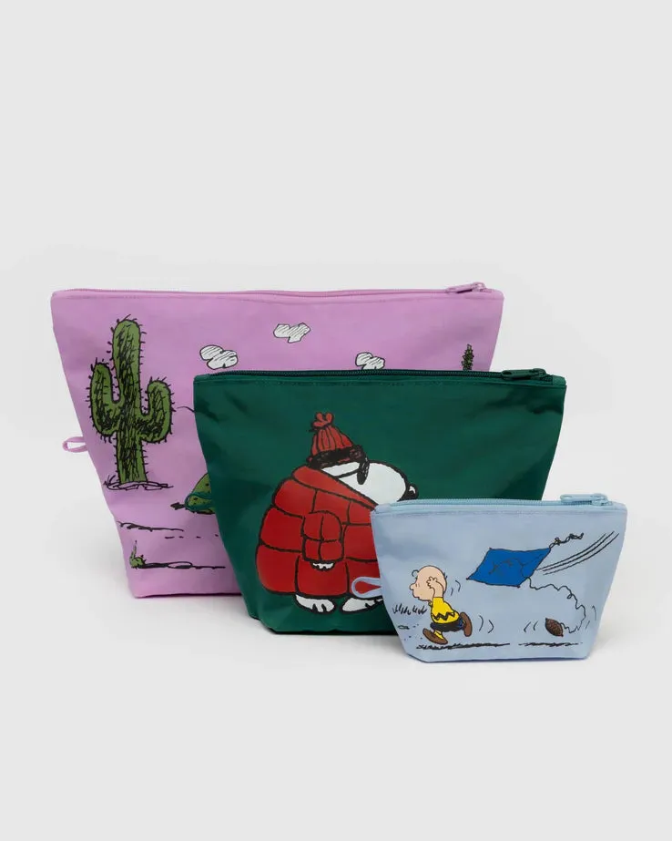 BAGGU Peanuts Go Pouch Set