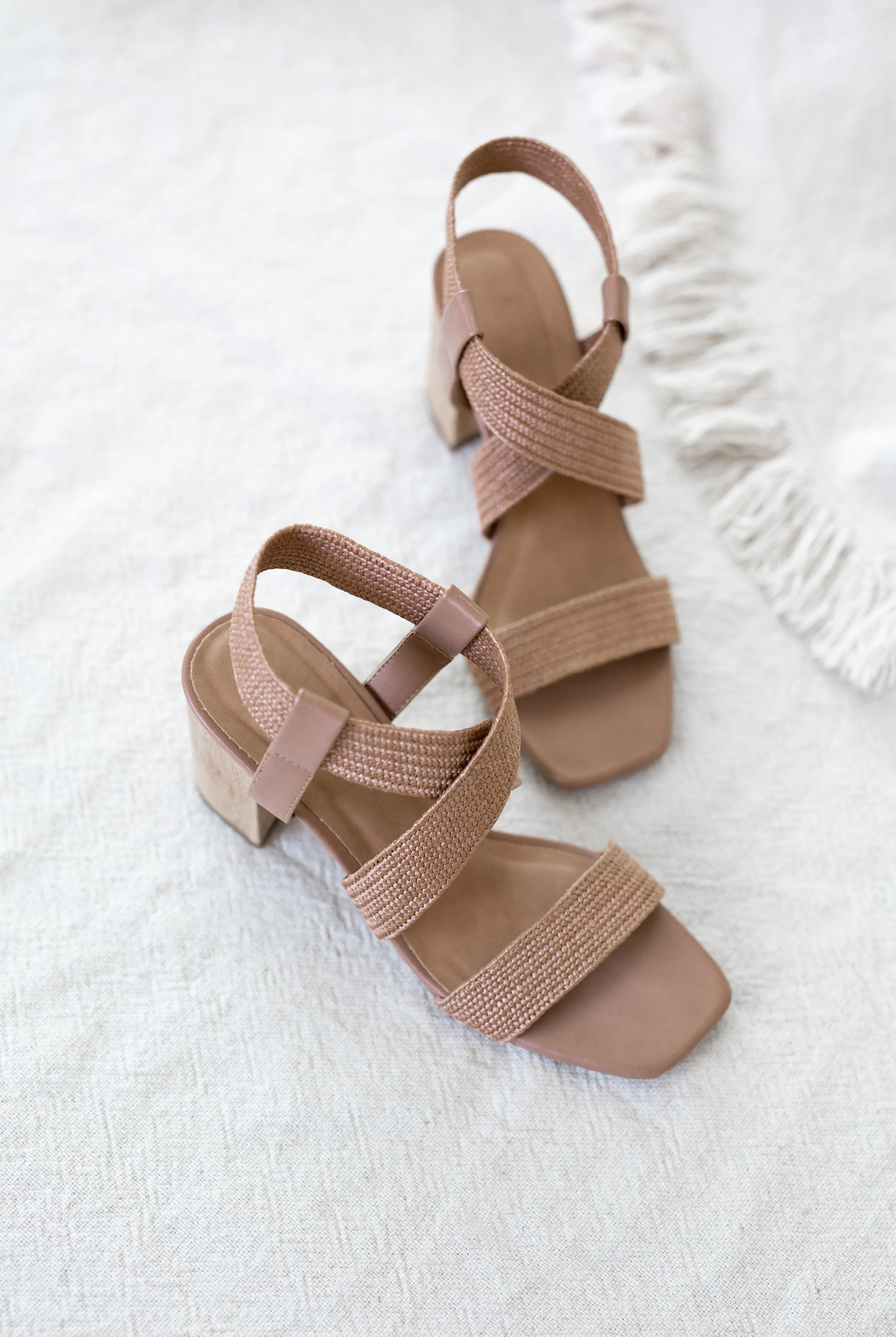 Bamboo summer strap heel