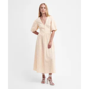 Barbour Belmont Maxi Dress Mallow Pink Check LDR0789PI31