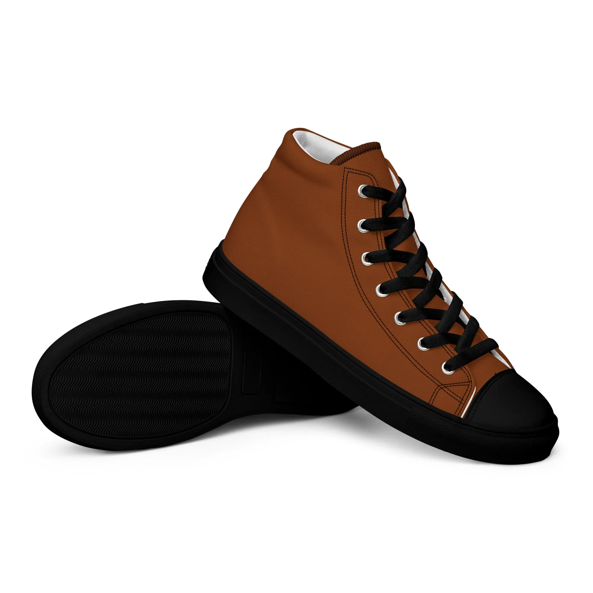 Baskets hautes en toile homme "Marron"