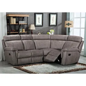 Baxter Fabric 2&1 Grey Reclining Corner Sofa by Vida Living