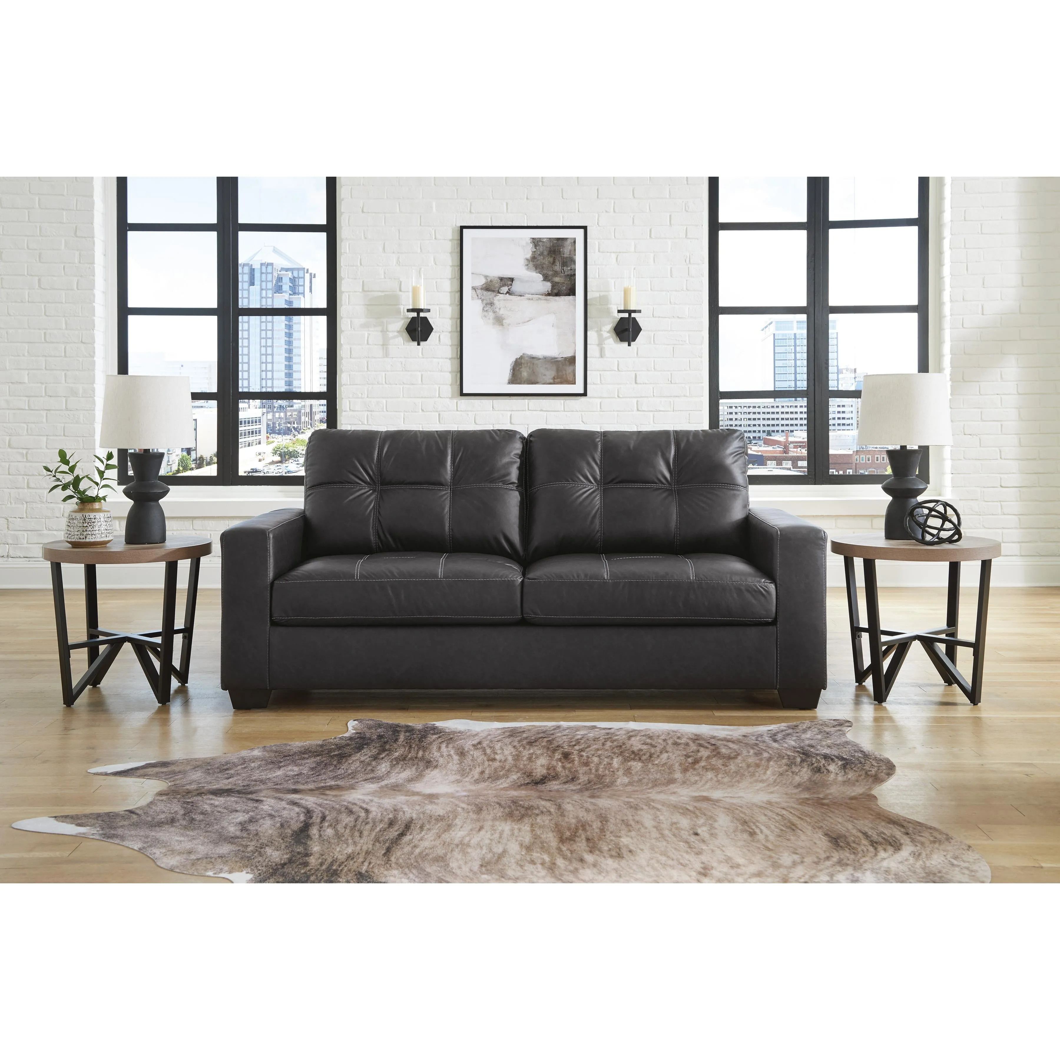 Benchcraft Barlin Mills Stationary Leather Look Sofa 1700438