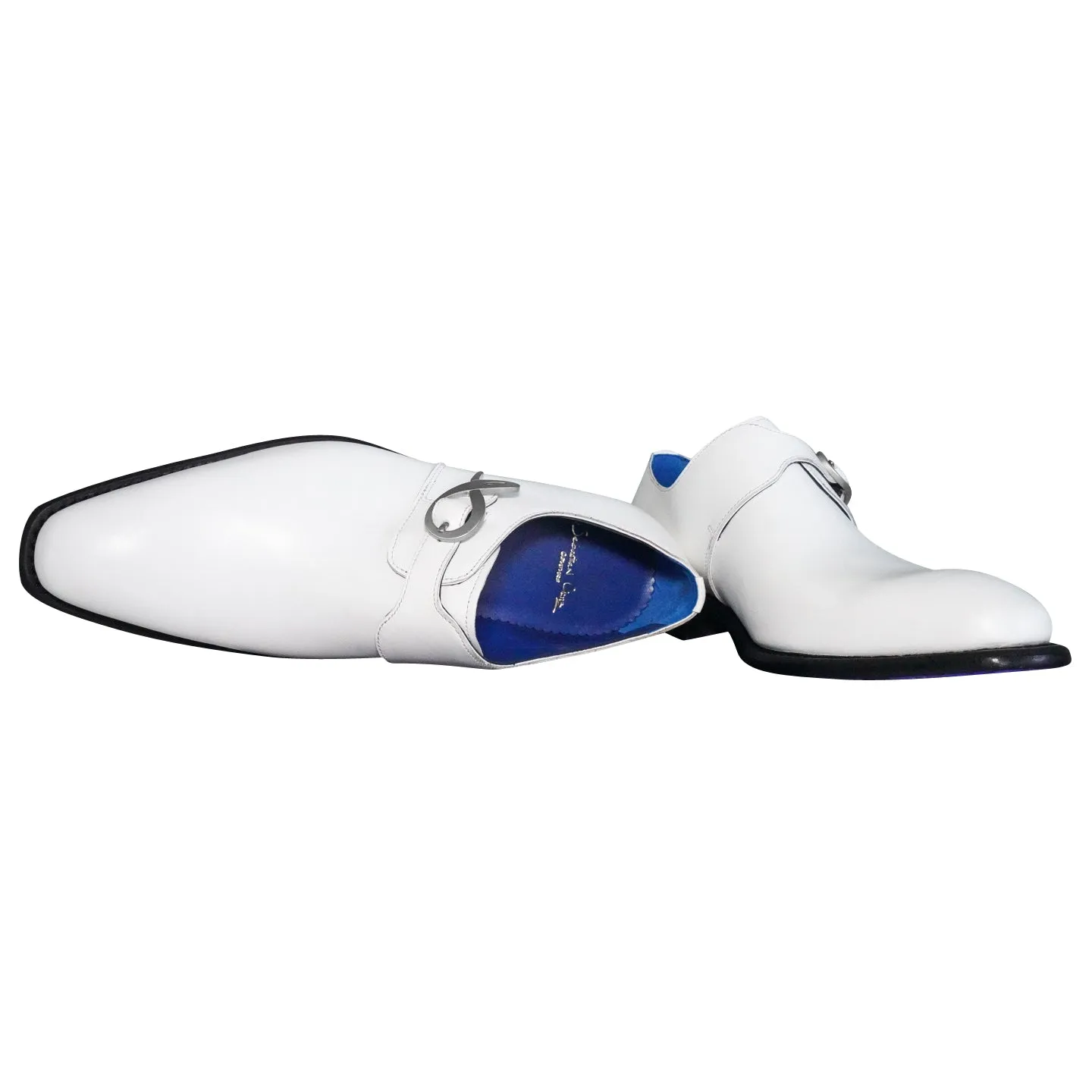 Bianco With Silver Hardware Monk Strap