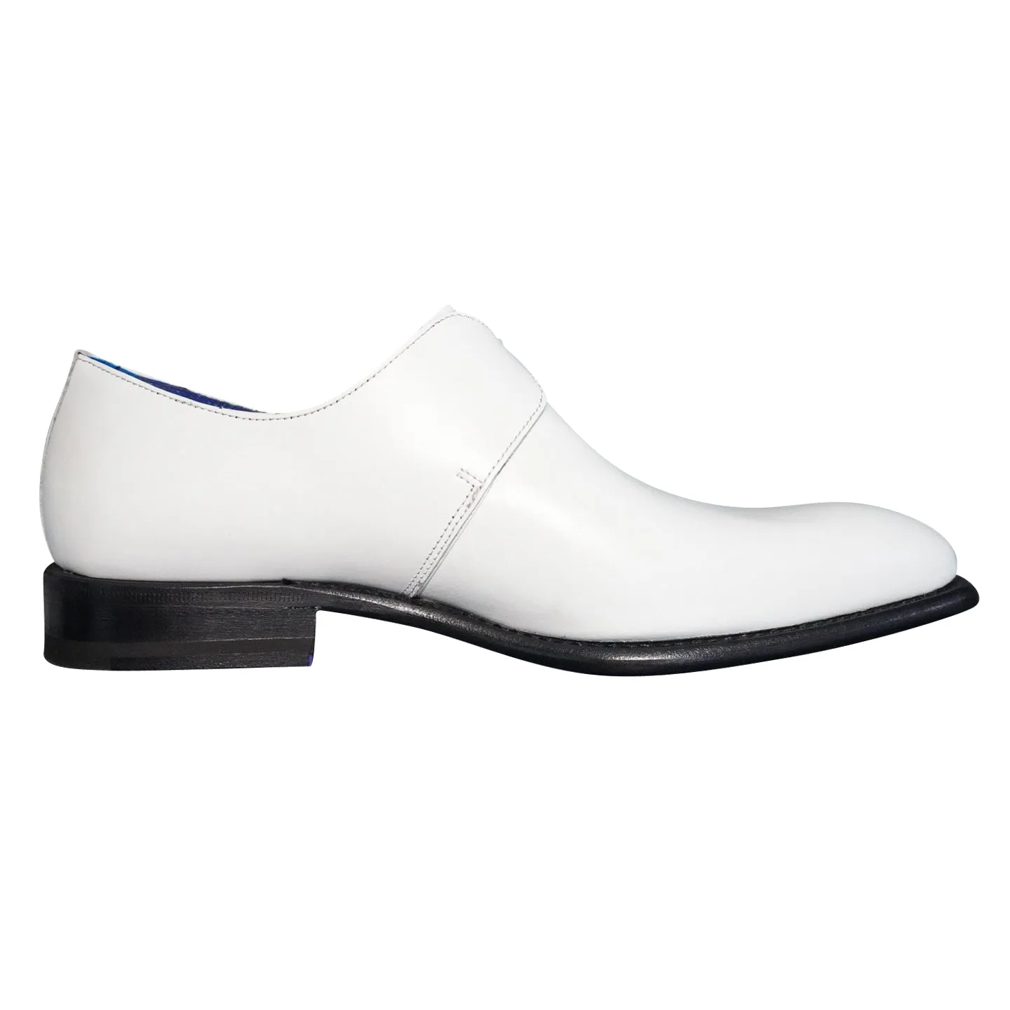 Bianco With Silver Hardware Monk Strap