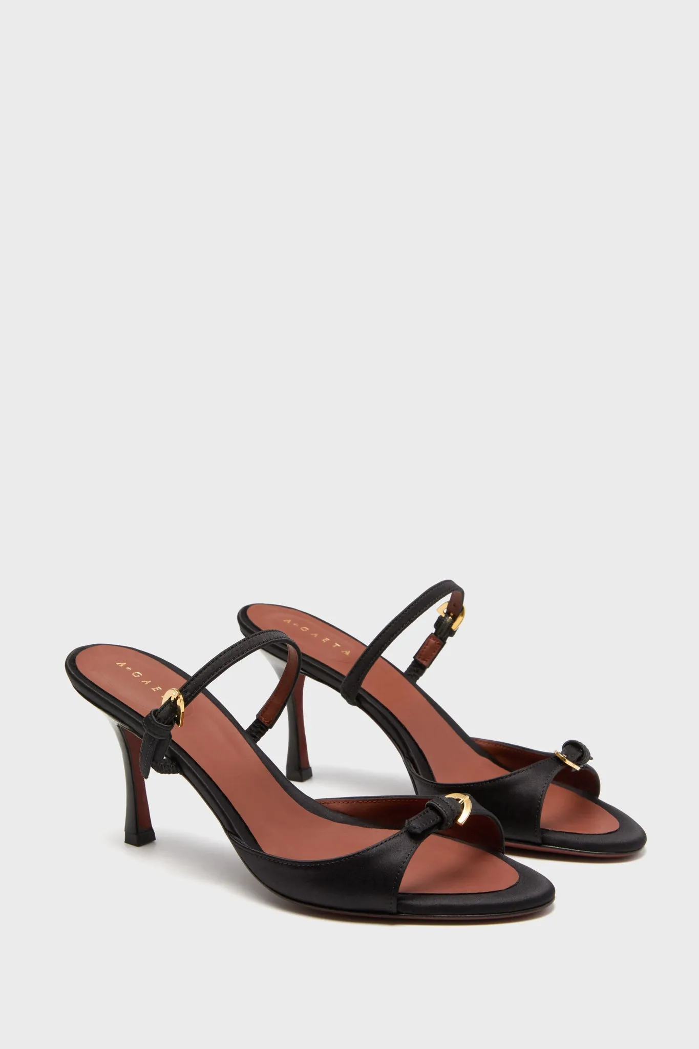 Black Crepe Satin La Viziata Heels