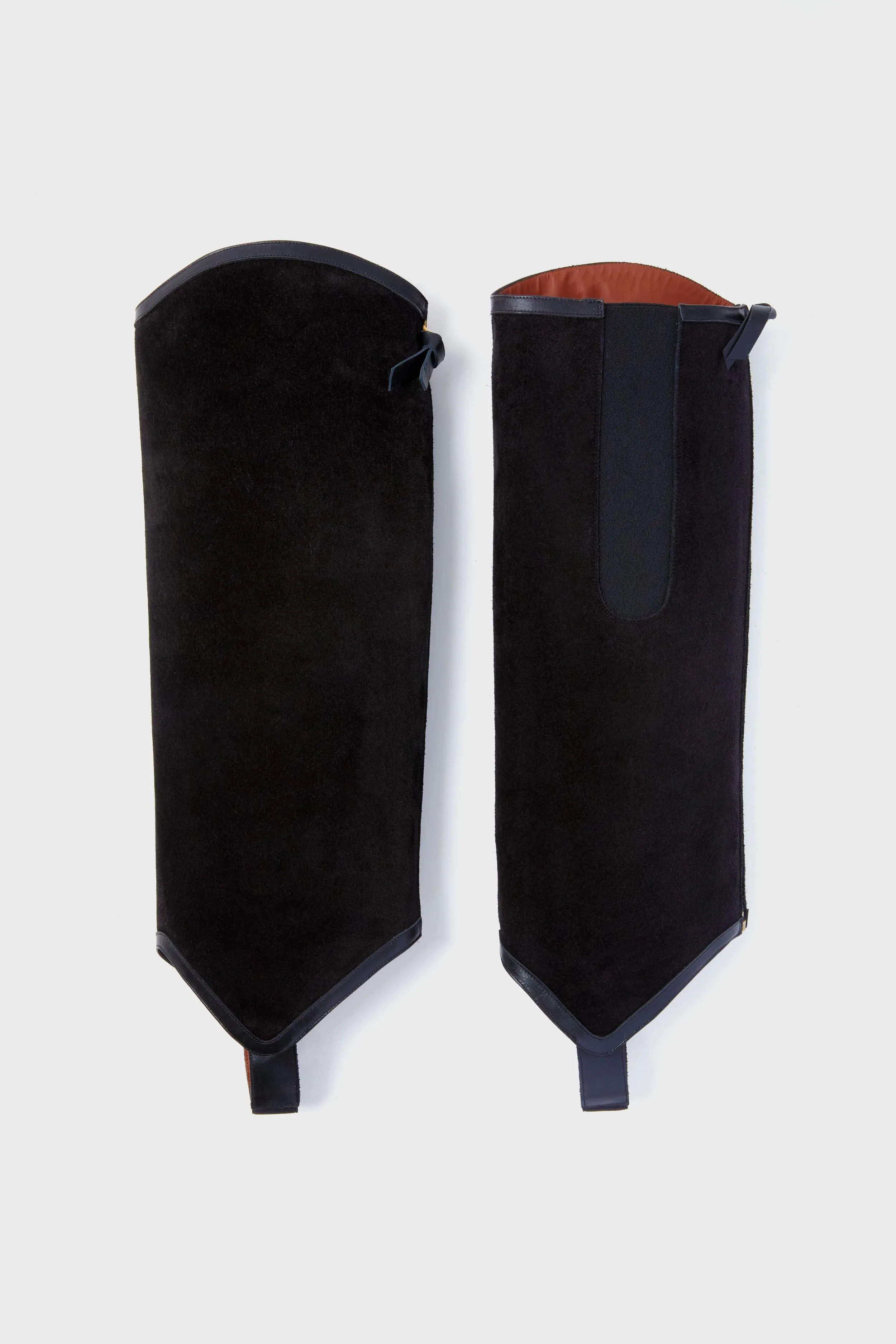 Black Crosta Leather & Black Calf Leather Long Gaiter