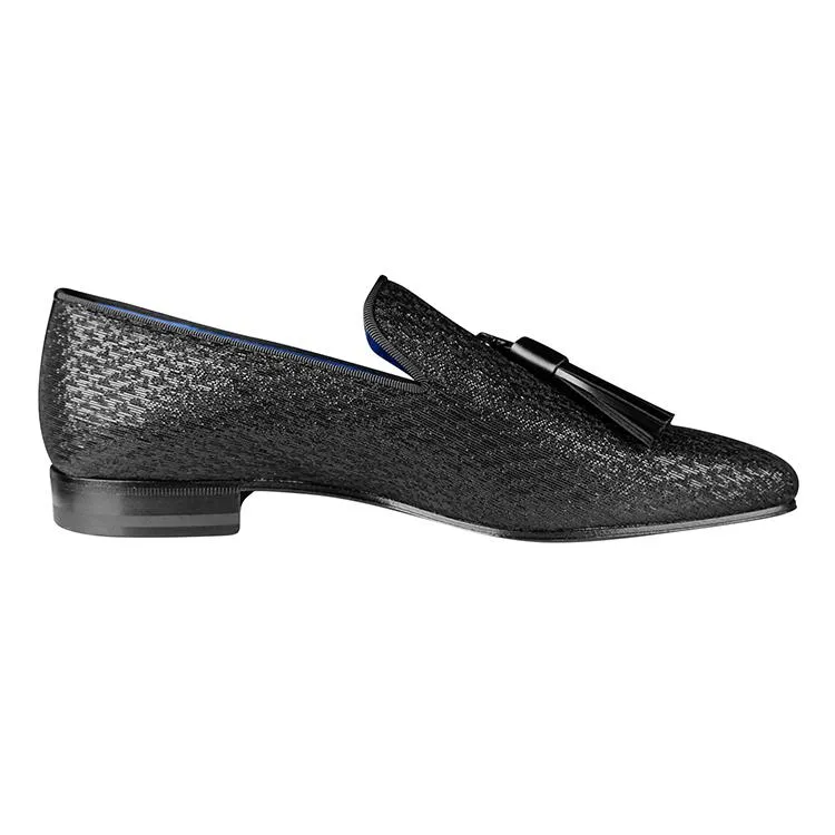 Black Diamante Tassel Loafer