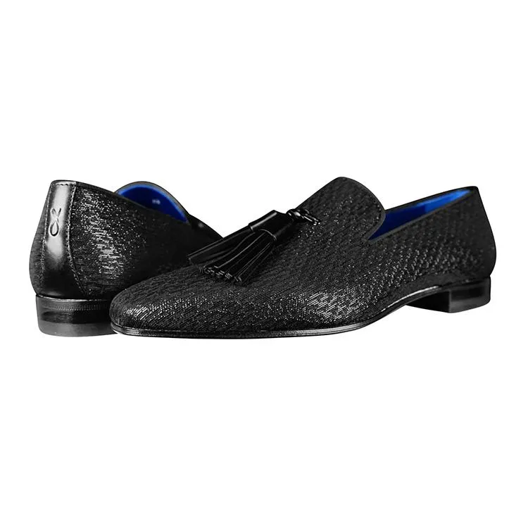 Black Diamante Tassel Loafer