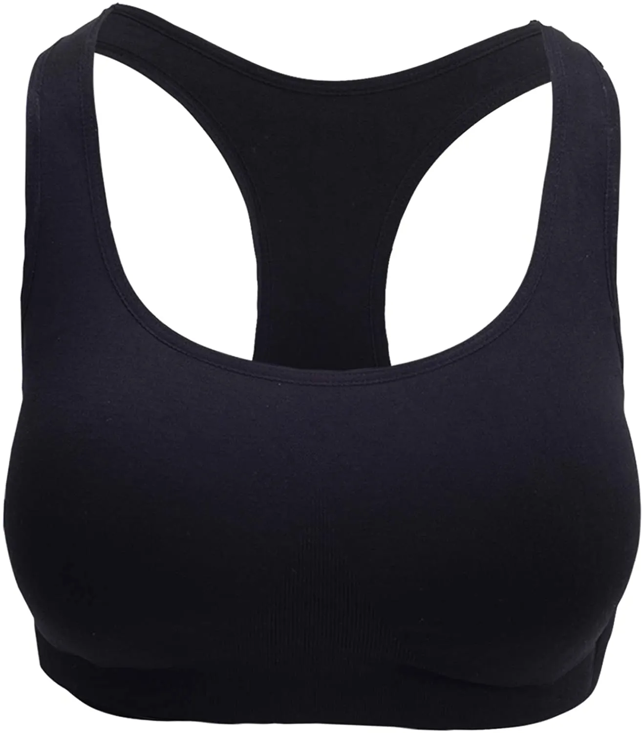 Black Racerback Sports Bras, Removable Padded Seamless Activewear Fitness Bra