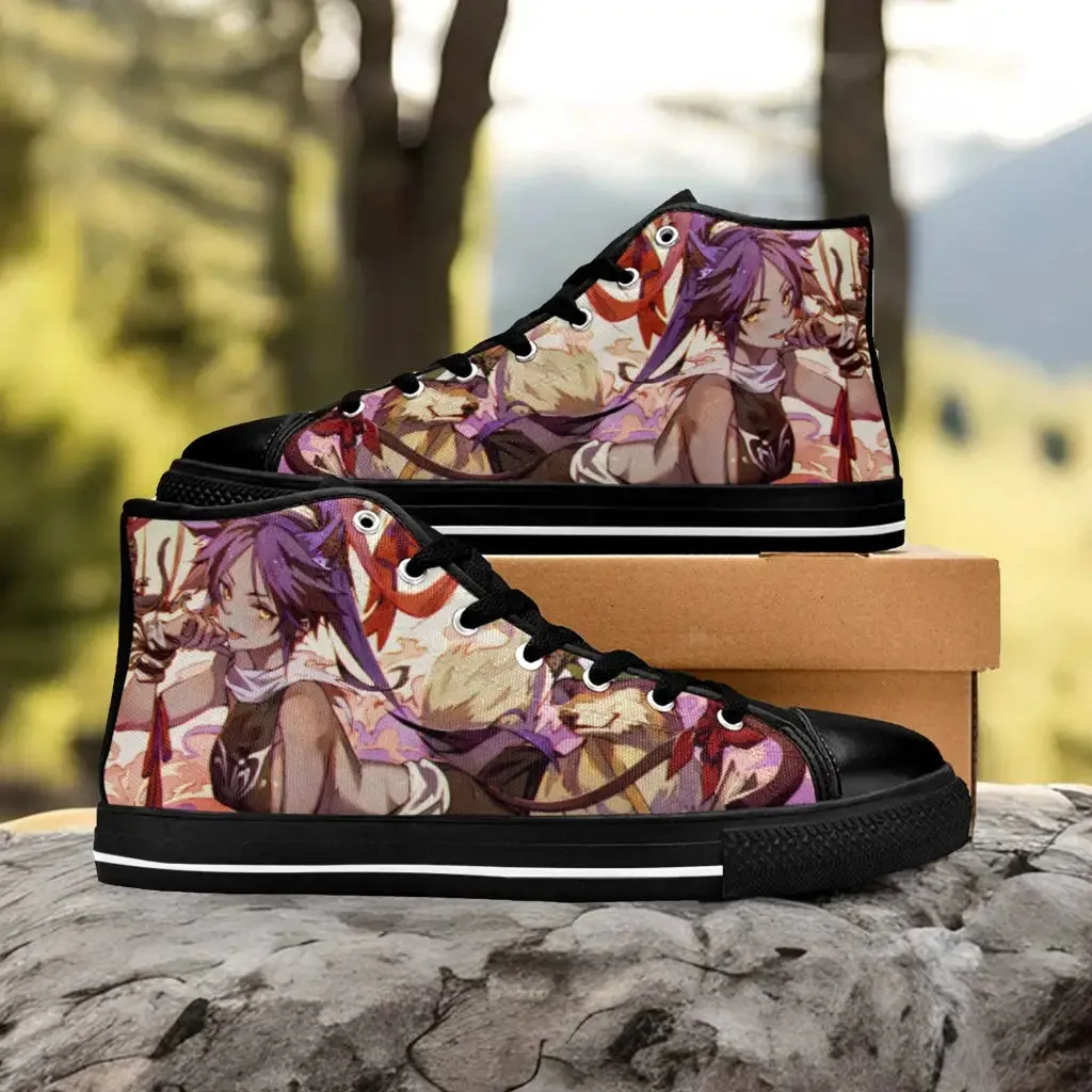 Bleach Shihouin Yoruichi Shoes High Top Sneakers for Kids and Adults