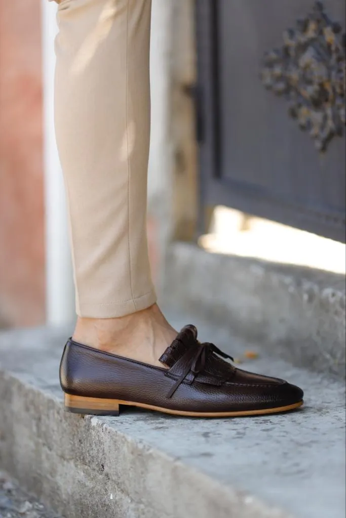 Bojoni Uluwatu Double Buckled Brown Detailed Loafer