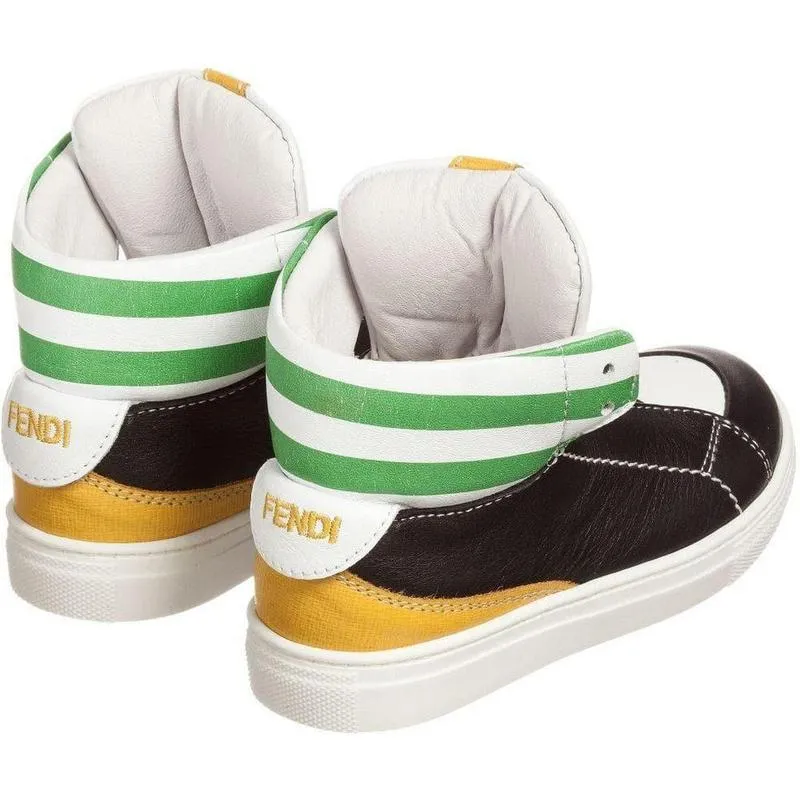 Boys Black Hi-Top Trainers