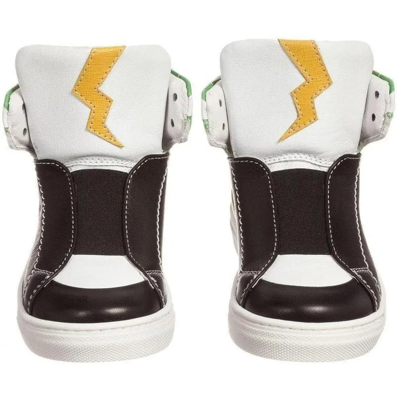 Boys Black Hi-Top Trainers