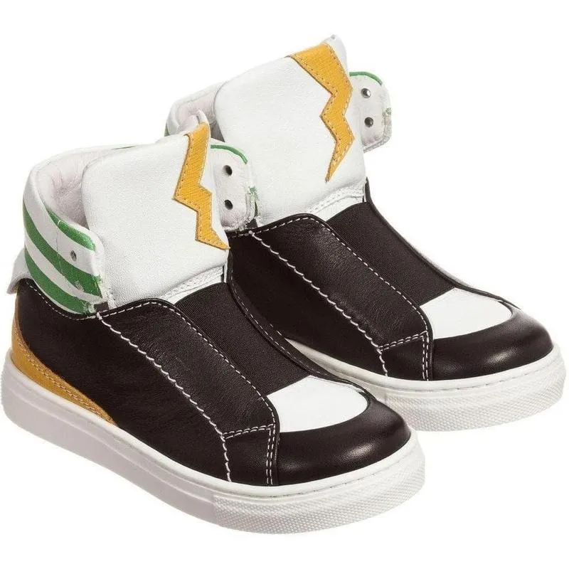 Boys Black Hi-Top Trainers