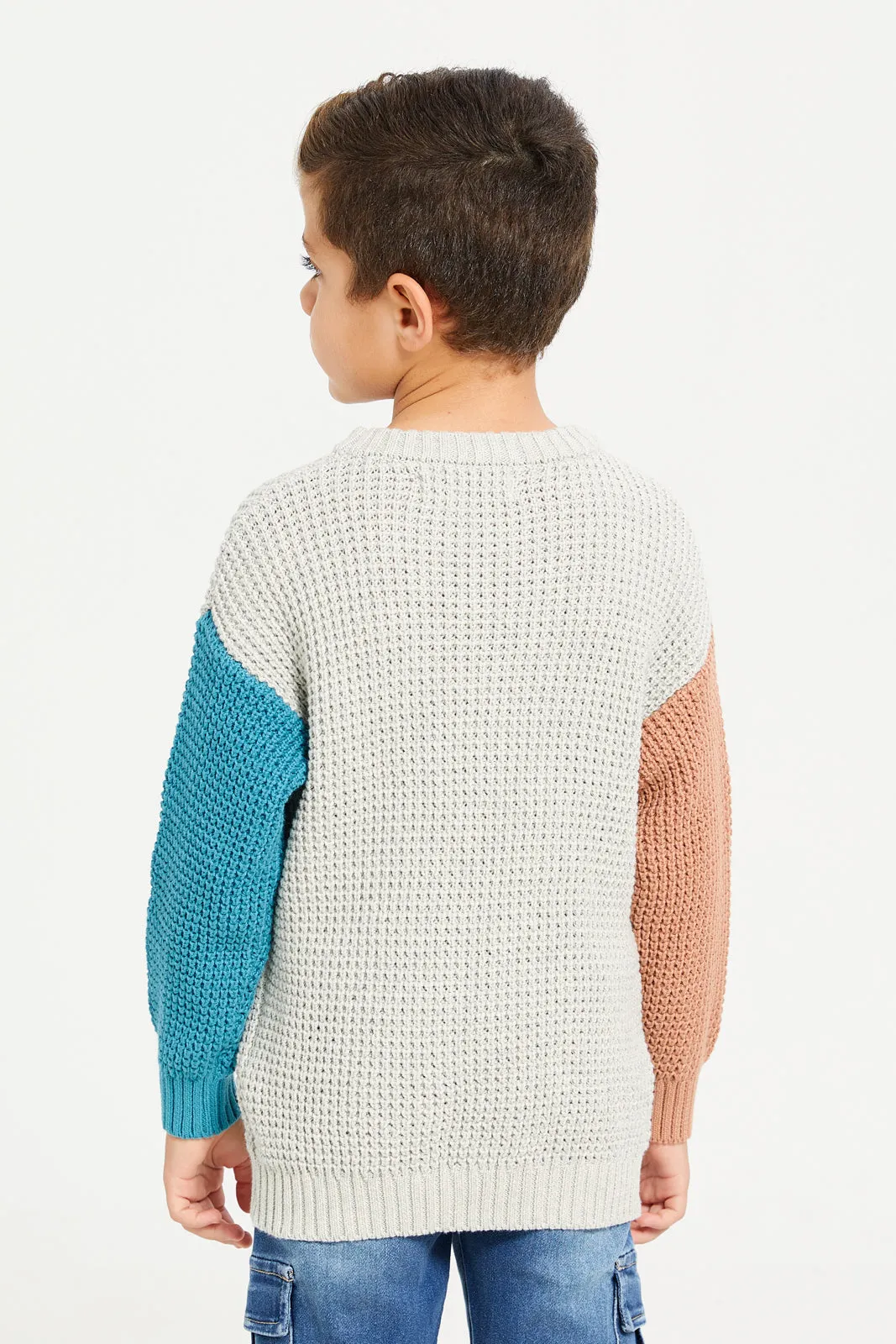 Boys Cream Knitted Pullover