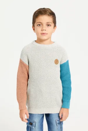 Boys Cream Knitted Pullover