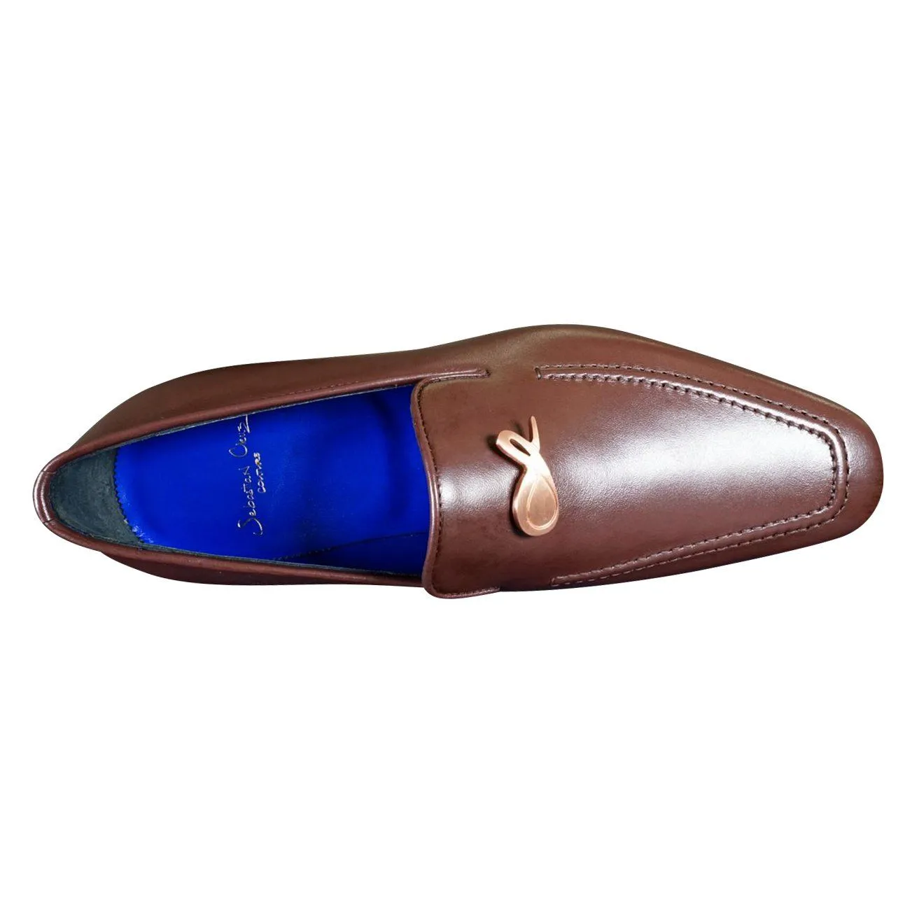 Cacao With Rose Gold Hardware Leather Loafers