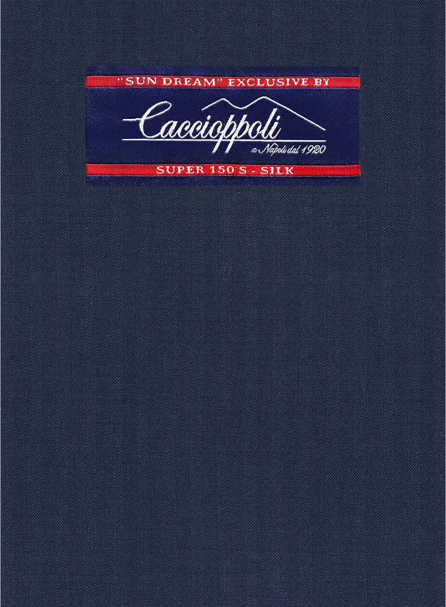 Caccioppoli Sun Dream Rogio Blue Wool Silk Suit