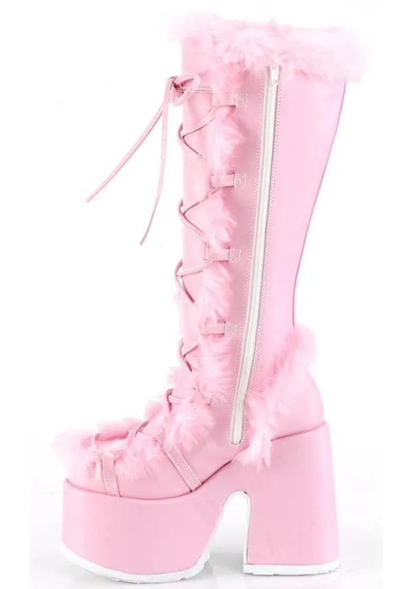 CAMEL-311 [Pastel Pink] | PLATFORM BOOTS [PREORDER]