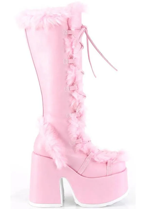 CAMEL-311 [Pastel Pink] | PLATFORM BOOTS [PREORDER]