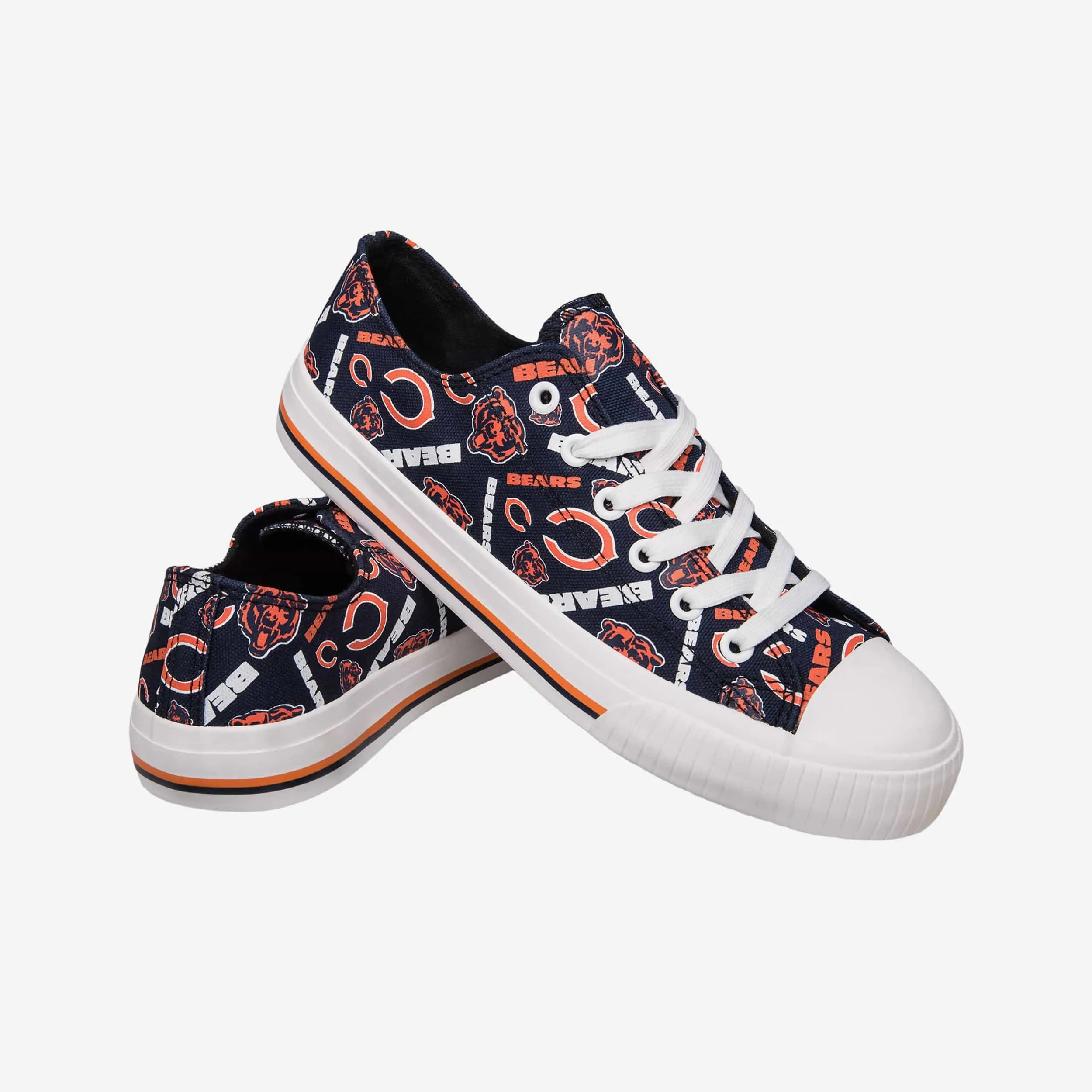 Chicago Bears Womens Low Top Repeat Print Canvas Shoe