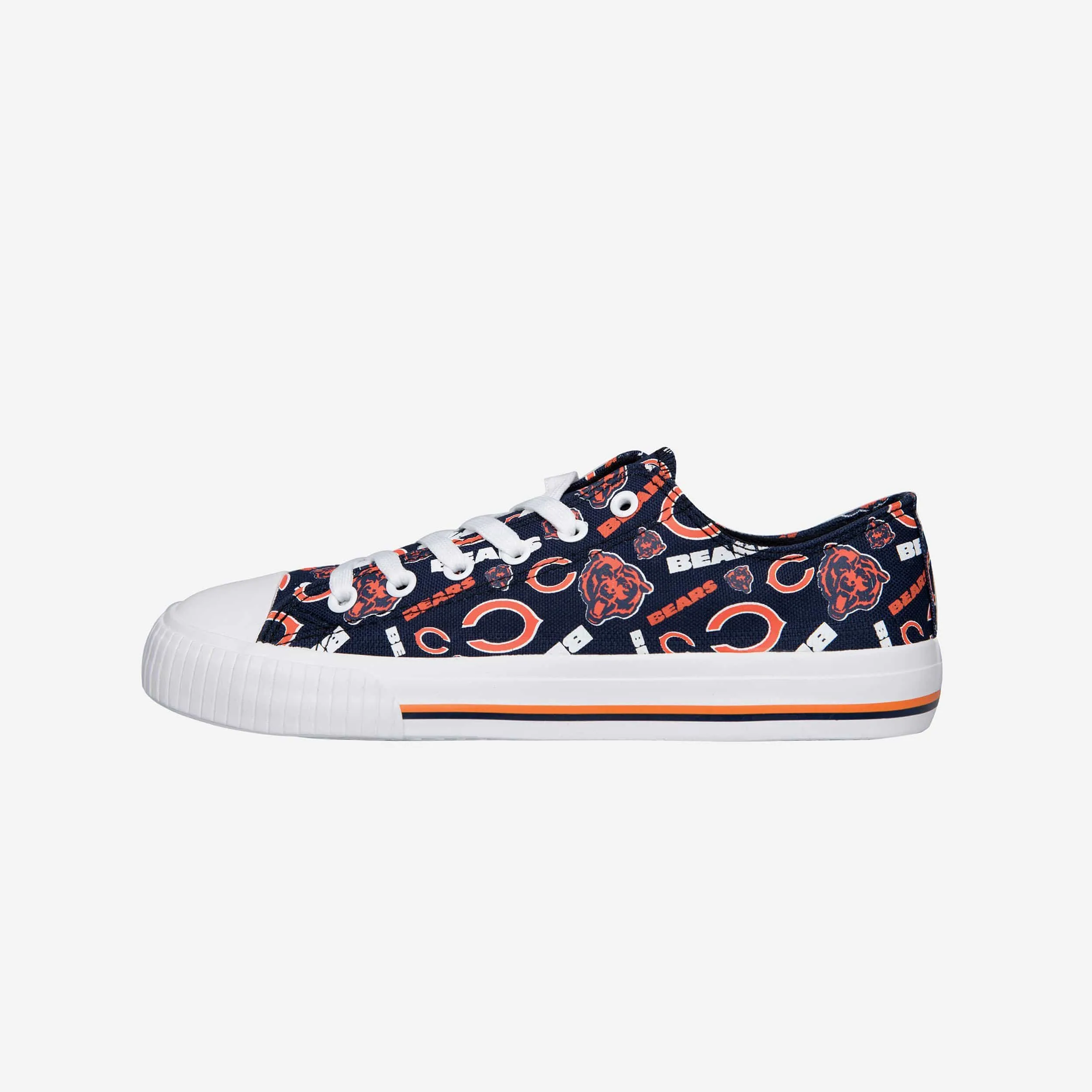 Chicago Bears Womens Low Top Repeat Print Canvas Shoe