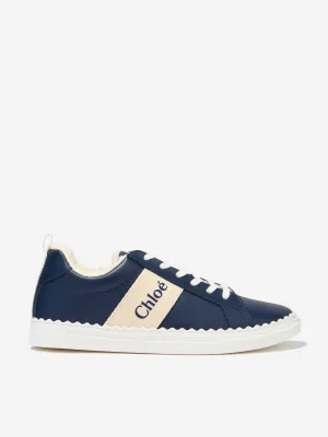 Chloé Girls Leather Logo Trainers