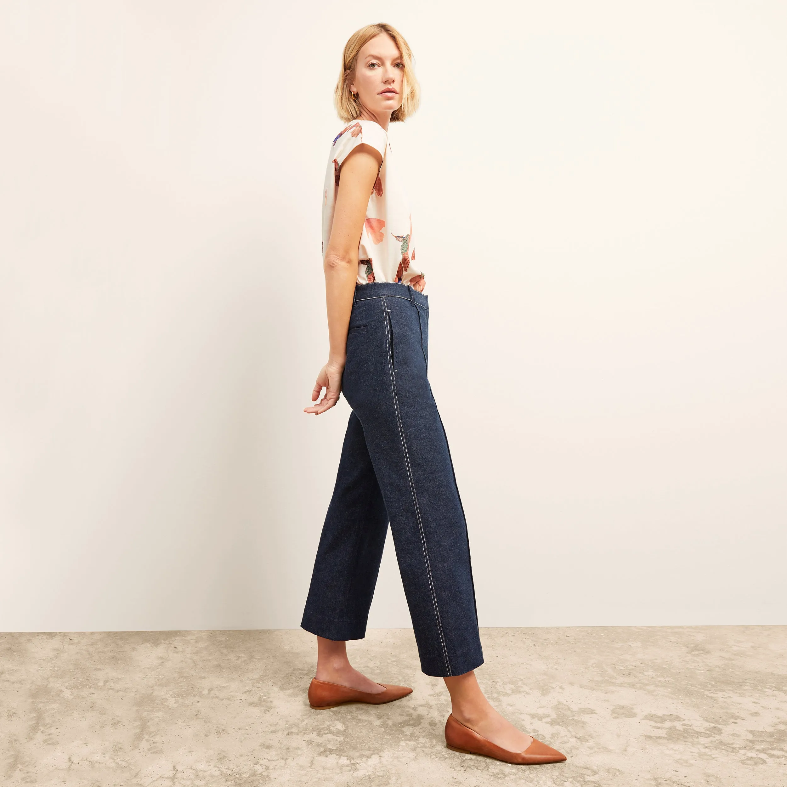 Christy Pant - Stretch Denim Suiting :: Dark Wash