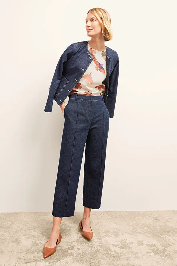 Christy Pant - Stretch Denim Suiting :: Dark Wash