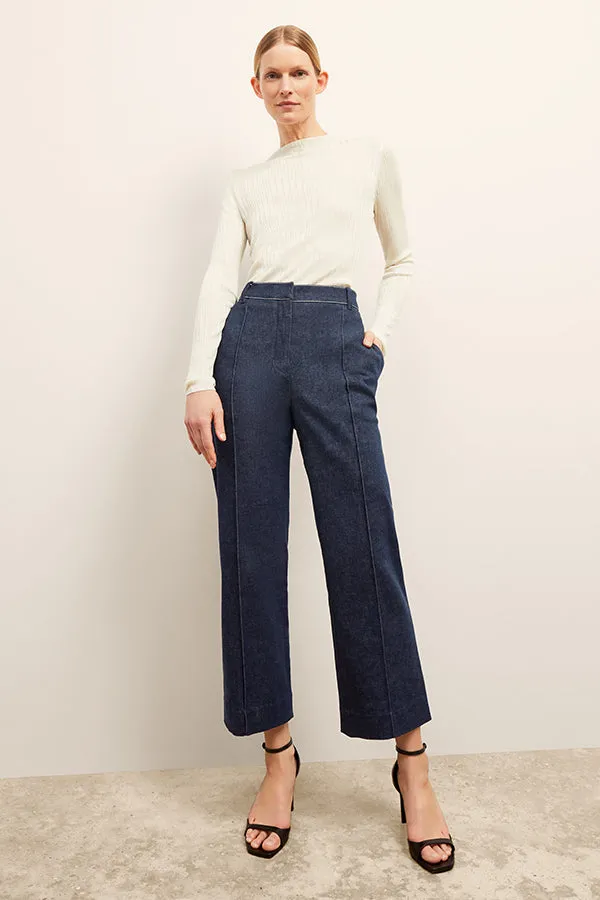 Christy Pant - Stretch Denim Suiting :: Dark Wash