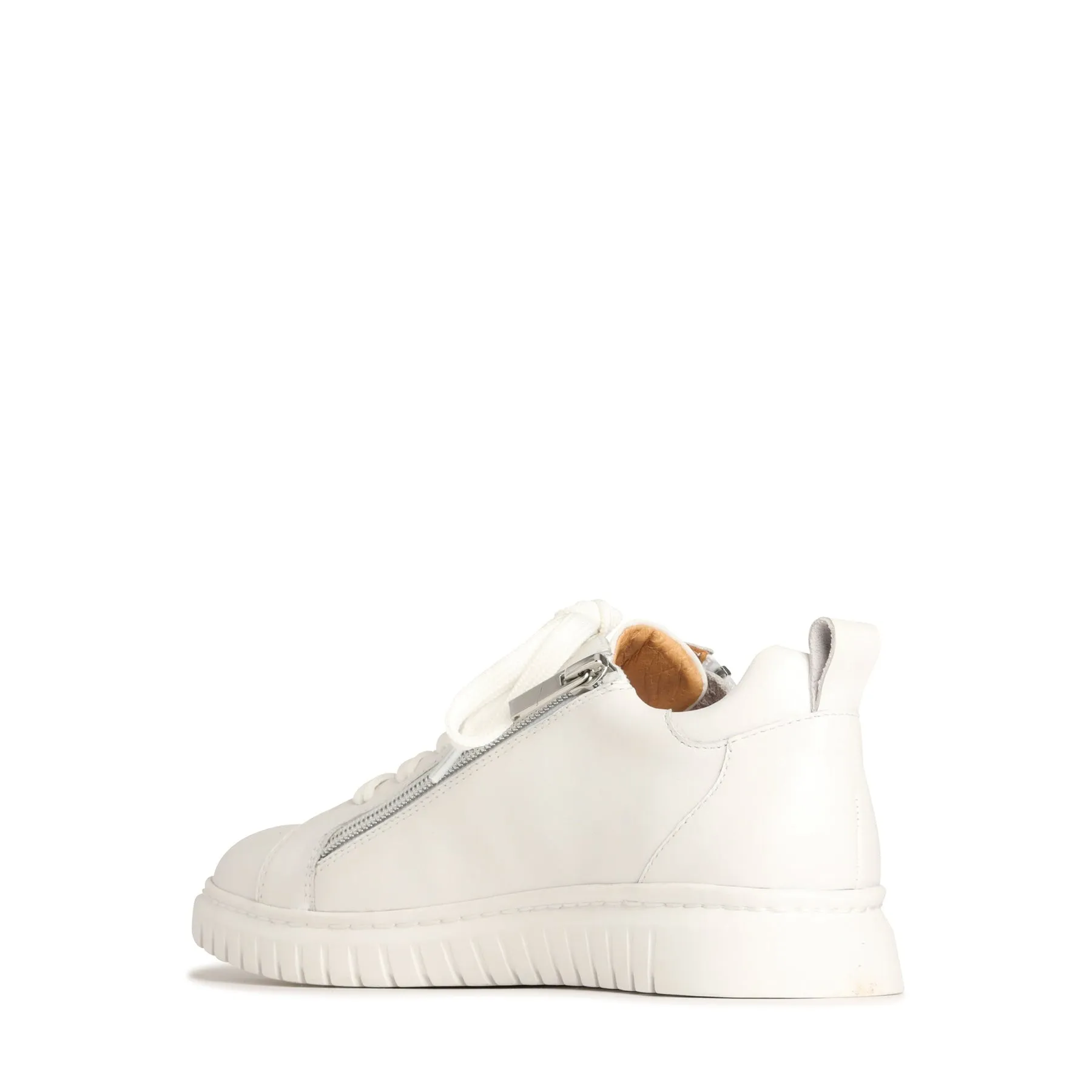 CLARAH DOUBLE ZIPPER SNEAKER LEATHER