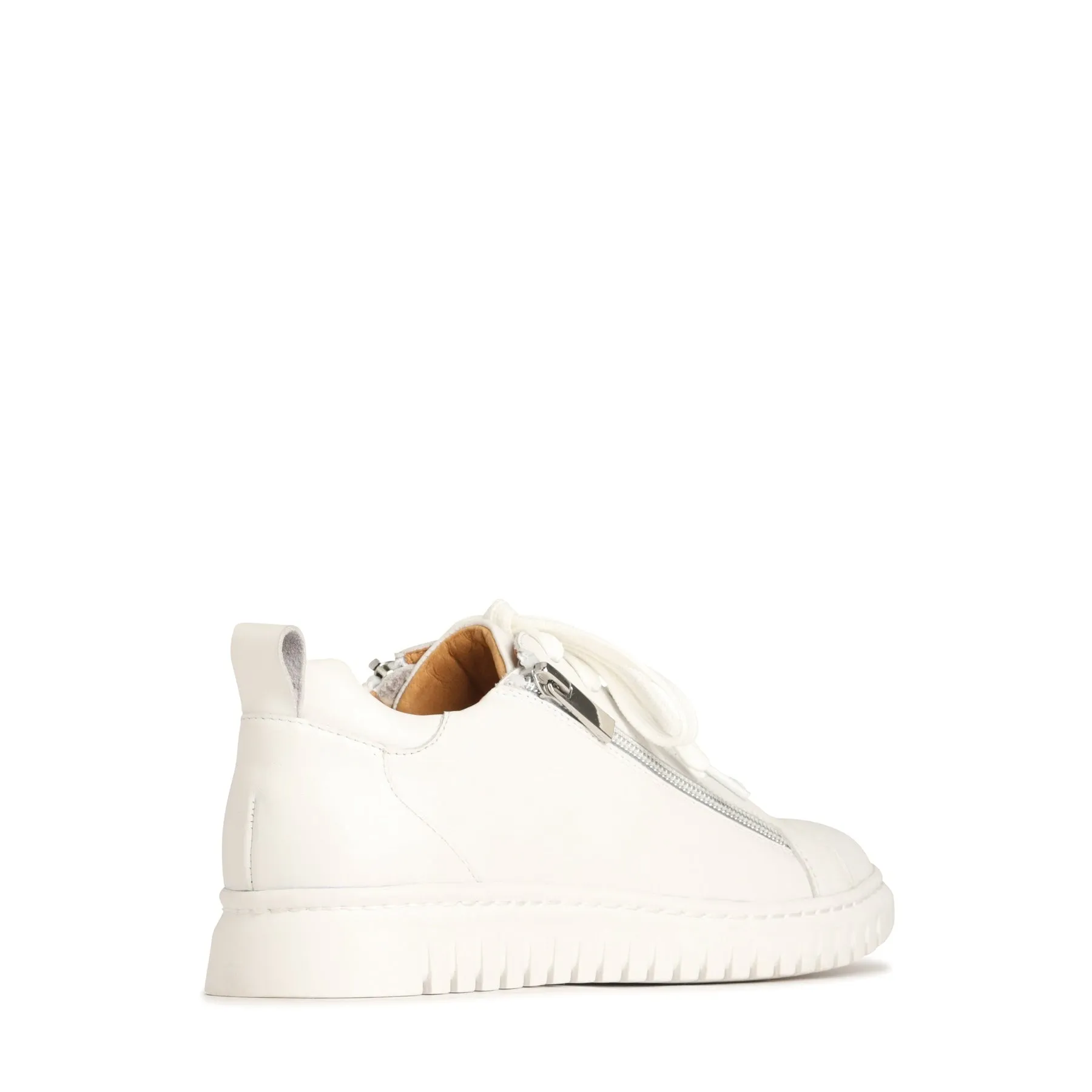 CLARAH DOUBLE ZIPPER SNEAKER LEATHER