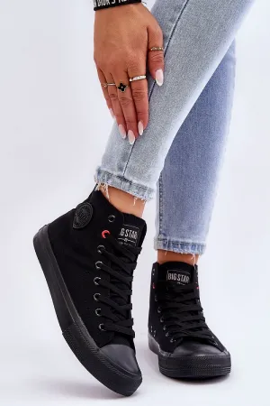 Classic High-Top Black Canvas Sneakers