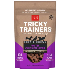 Cloud Star Tricky Trainers Chewy Dog Treats Chicken Liver Flavor